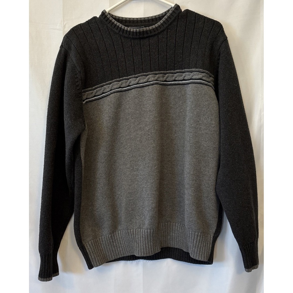 Dockers Men's  Blue & Gray Cotton Sweater Size L Chest Strip